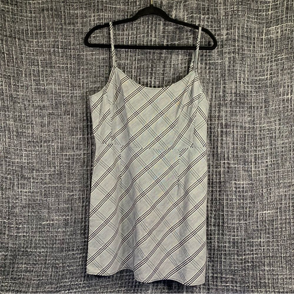 Urban Renewal Vintage Cami Strap Y2K Gray Plaid Dress L #822